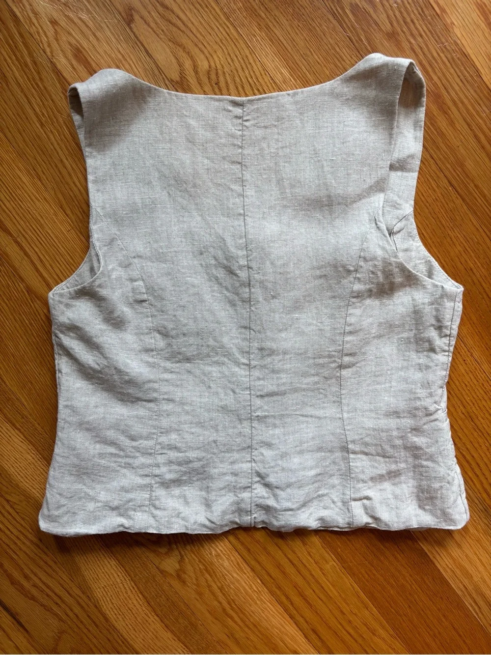 J.Crew Women's Cream Linen Button-Front Tank Vest